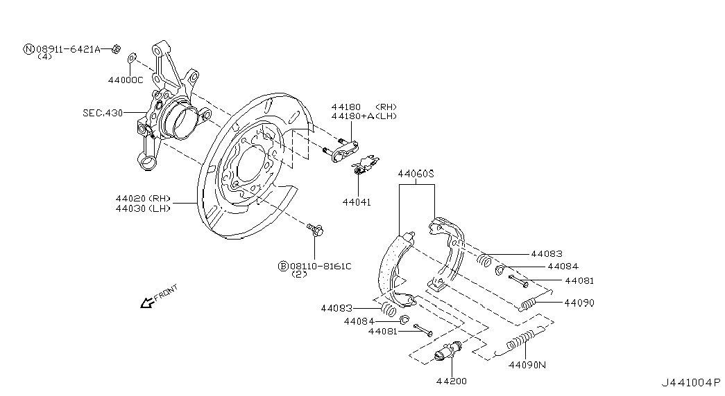 NISSAN 44060-8H725 - Bremžu loku kompl., Stāvbremze onlydrive.pro