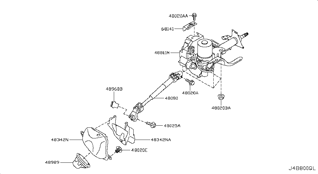 NISSAN 48080JM00B - Joint, steering column onlydrive.pro