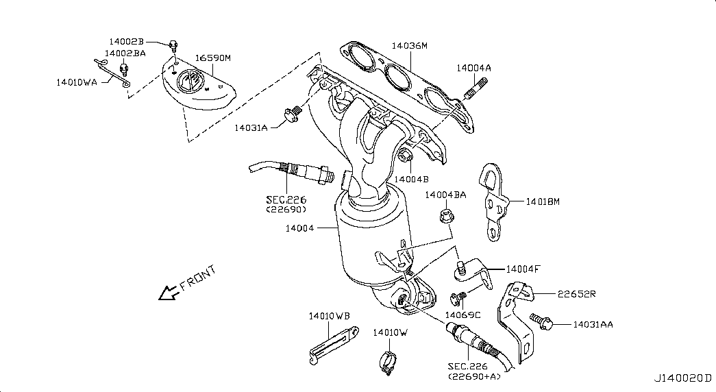 NISSAN 14036-4A00B - Blīve, Izplūdes kolektors onlydrive.pro