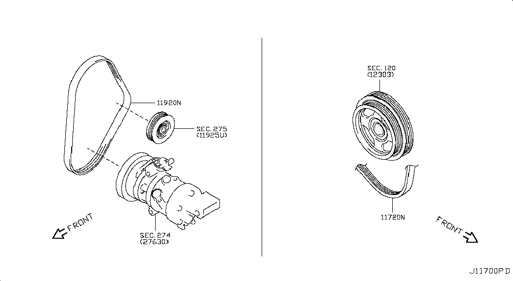 NISSAN 117204A00B - Ķīļrievu siksna onlydrive.pro