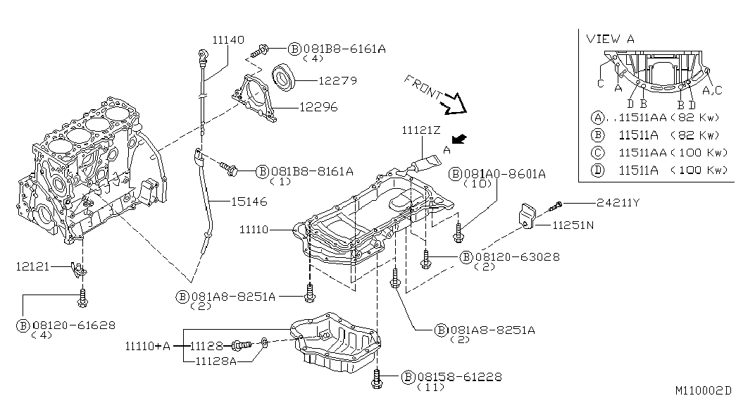 NISSAN 111289C600 - Alyvos išleidimo kaištis, alyvos karteris onlydrive.pro