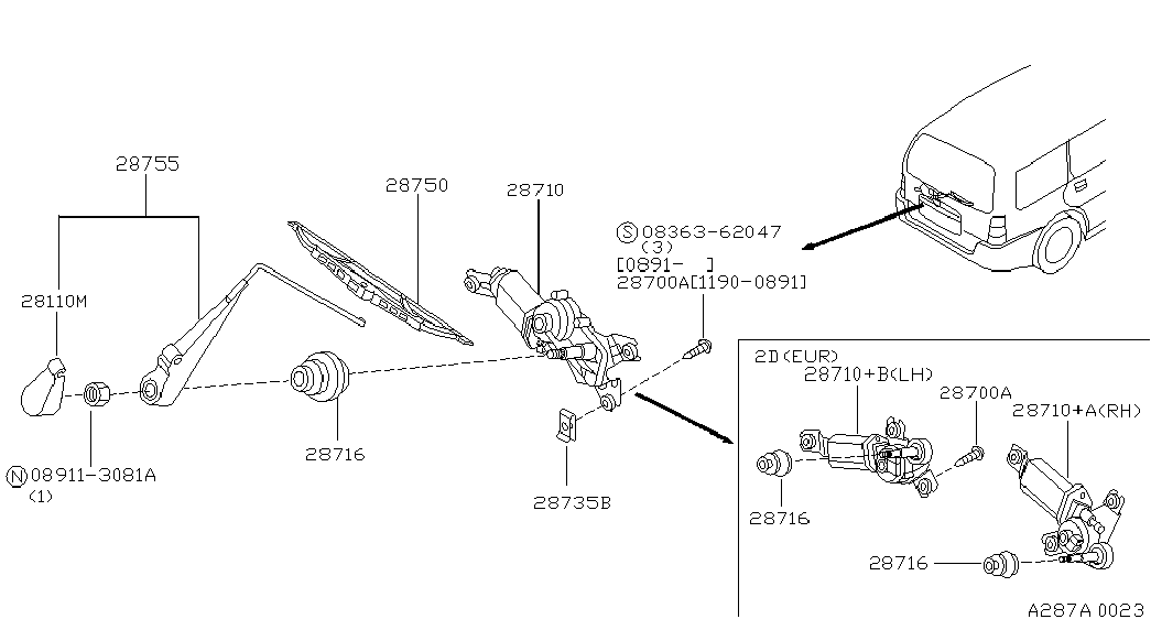 NISSAN 2879041G05 - Pyyhkijänsulka onlydrive.pro