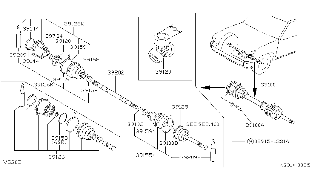 NISSAN 39712-31G25 - Paljekumi, vetoakseli onlydrive.pro