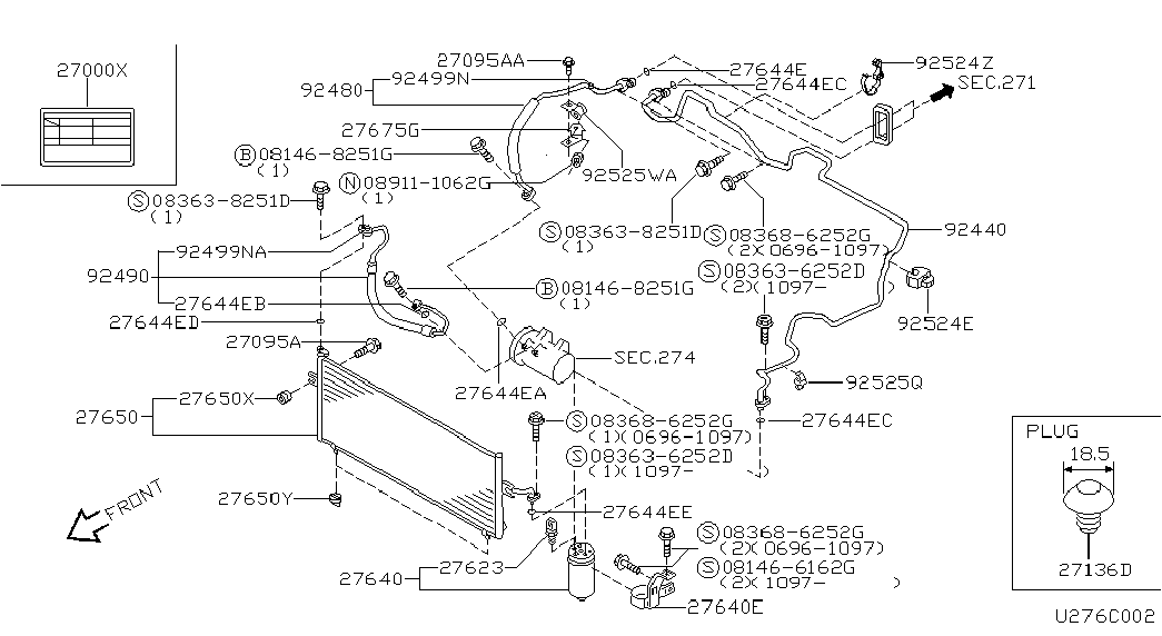 NISSAN 92110-2F000 - Kondensaator,kliimaseade onlydrive.pro