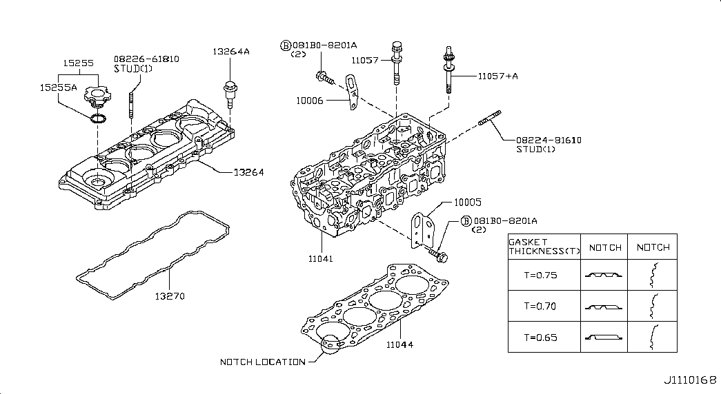 NISSAN 13270-VC100 - Прокладка, крышка головки цилиндра onlydrive.pro