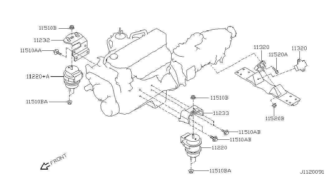 NISSAN 11320VB91A - Variklio montavimas onlydrive.pro