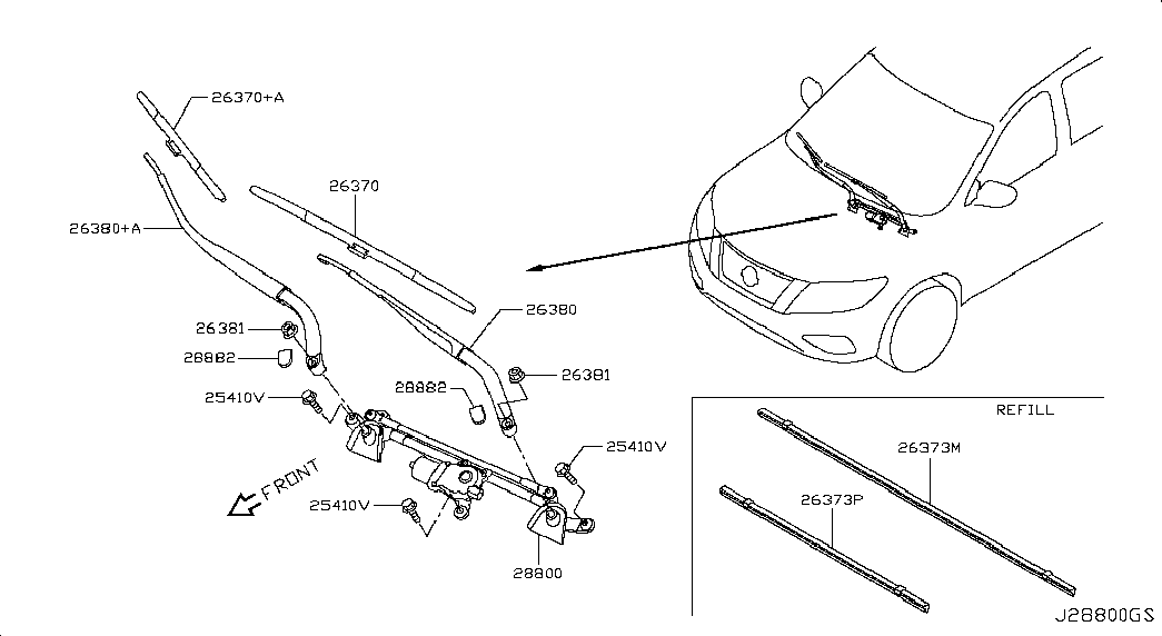 NISSAN 288903JA1B - Klaasipuhastaja kumm onlydrive.pro