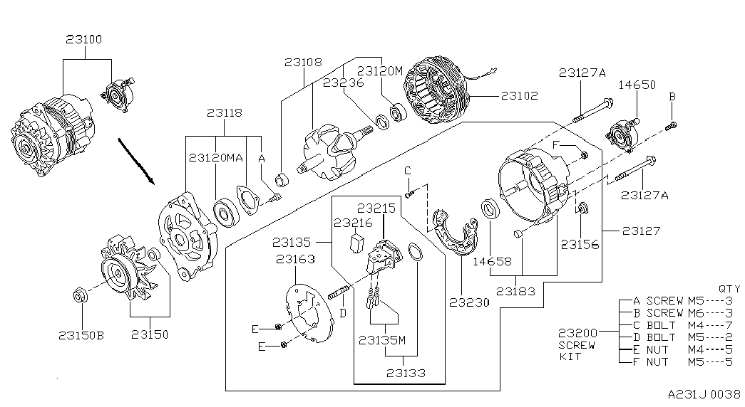 NISSAN 23100-0E400 - Alternator onlydrive.pro