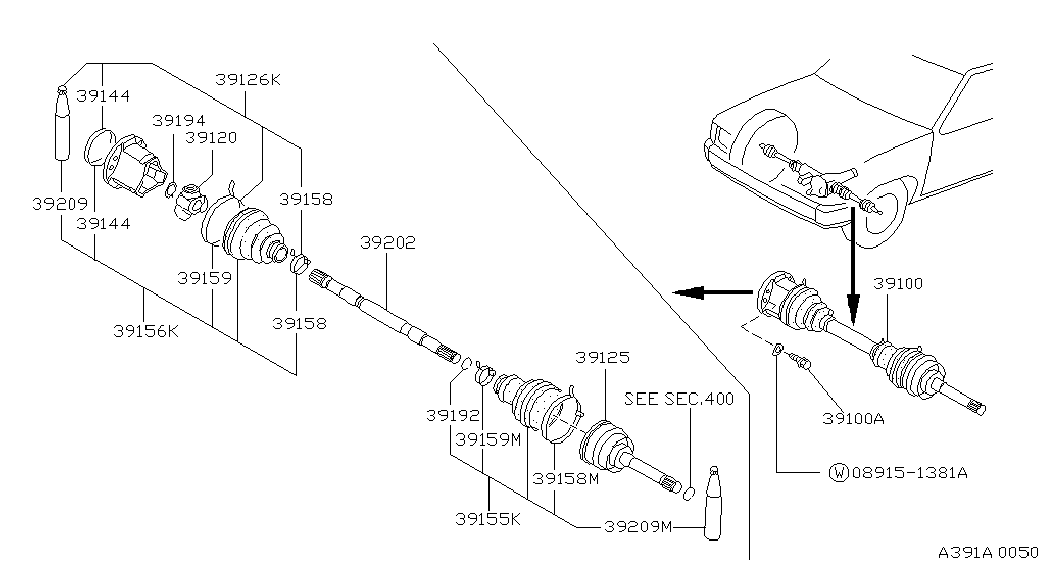 NISSAN 39742W1200 - Putekļusargs, Piedziņas vārpsta onlydrive.pro