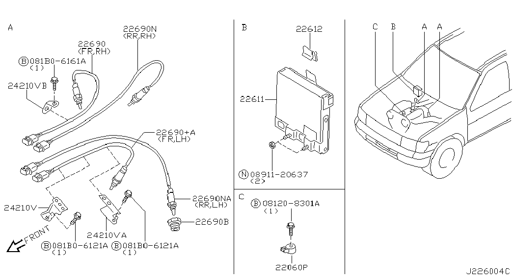 NISSAN 226914W001 - Oxygen, Lambda Sensor onlydrive.pro