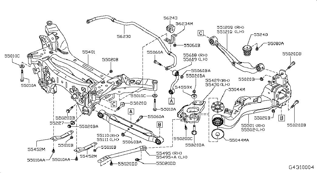 NISSAN 55226-EN10B - Išvirtimo reguliavimo varžtas onlydrive.pro