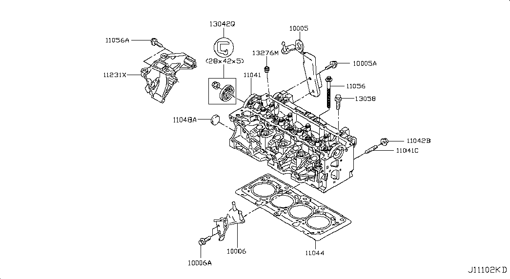 NISSAN 1104400Q1E - Tiiviste, sylinterikansi onlydrive.pro