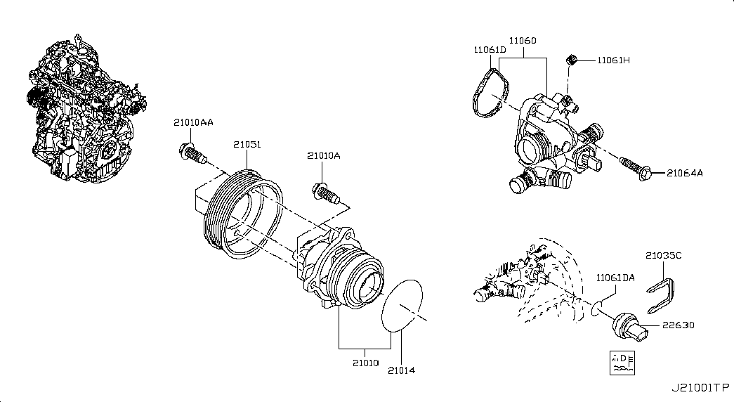 NISSAN 2101000Q2G - Водяной насос onlydrive.pro