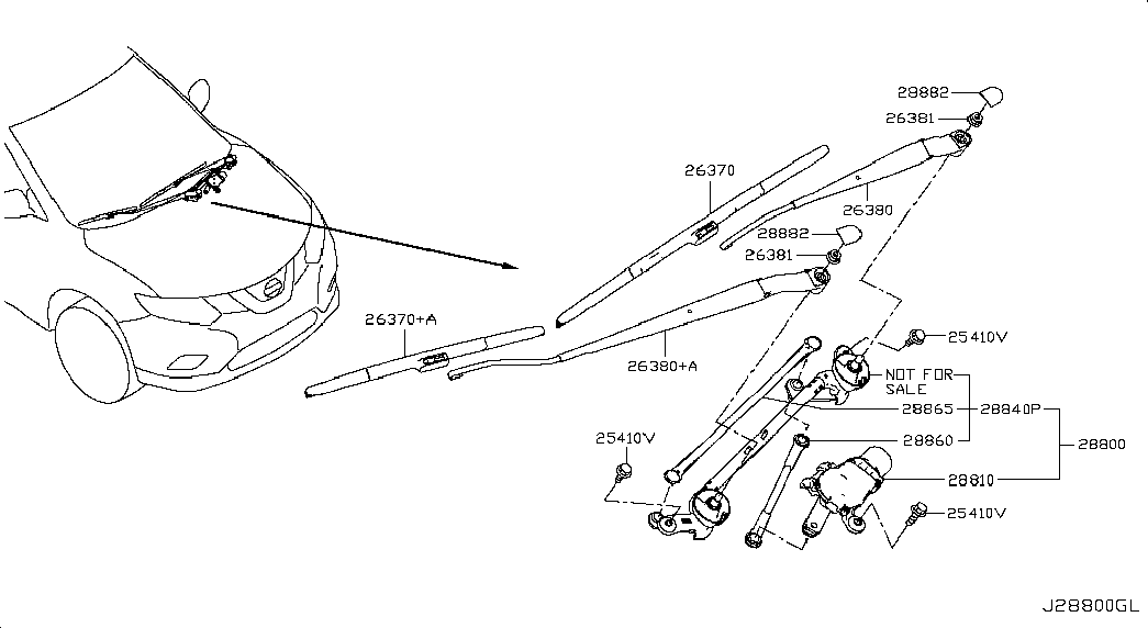 NISSAN 288904CC0C - Щетка стеклоочистителя onlydrive.pro