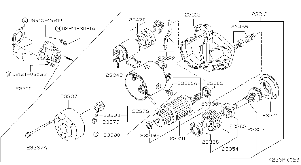 NISSAN 23312 W1700 - Bendix, starter pinion onlydrive.pro