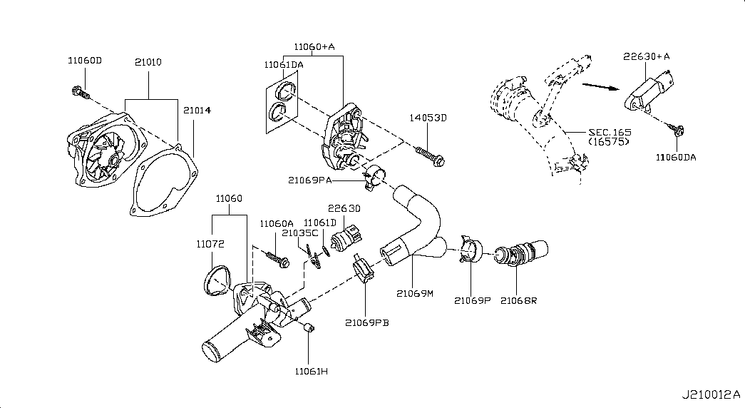 NISSAN 21010-00Q0M - Water Pump onlydrive.pro