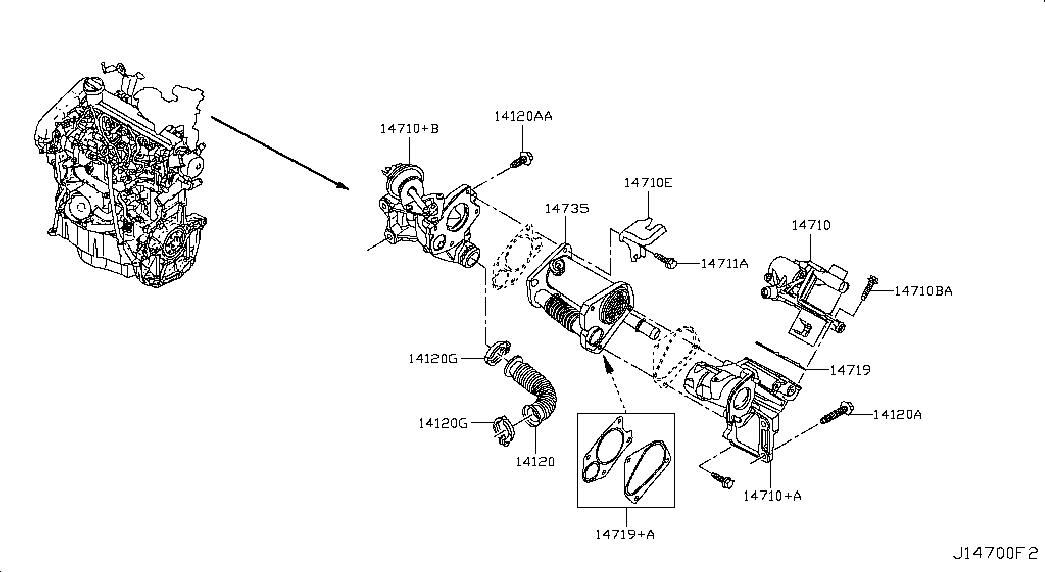 NISSAN 1473500QAJ - Radiators, Izplūdes gāzu recirkulācija onlydrive.pro