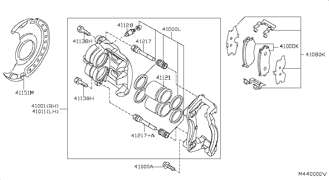 NISSAN 41080EB325 - Lisakomplekt, ketaspiduriklotsid onlydrive.pro