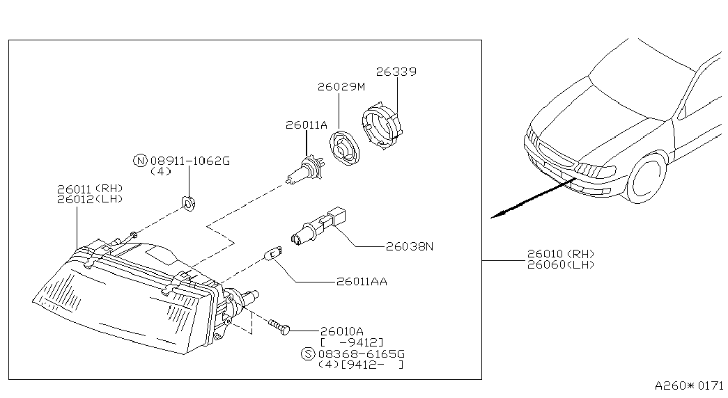 NISSAN 2629489900 - Hõõgpirn,udutuled onlydrive.pro