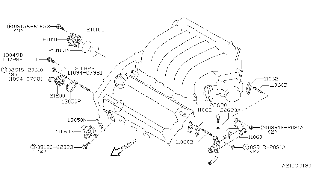 NISSAN 21200-31U10 - Termostaat,Jahutusvedelik onlydrive.pro