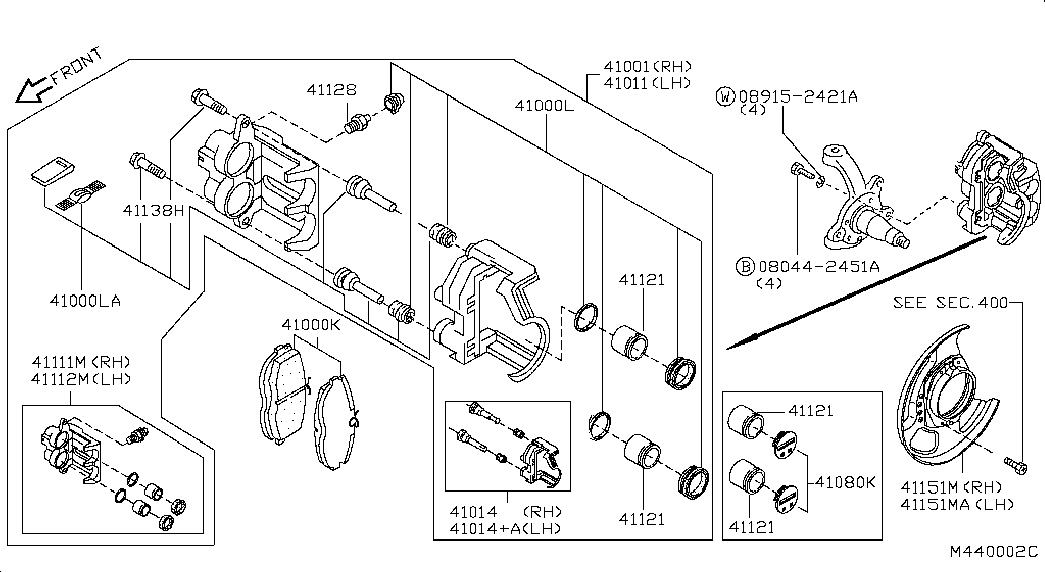 NISSAN 441359C126 - Repair Kit, brake caliper onlydrive.pro