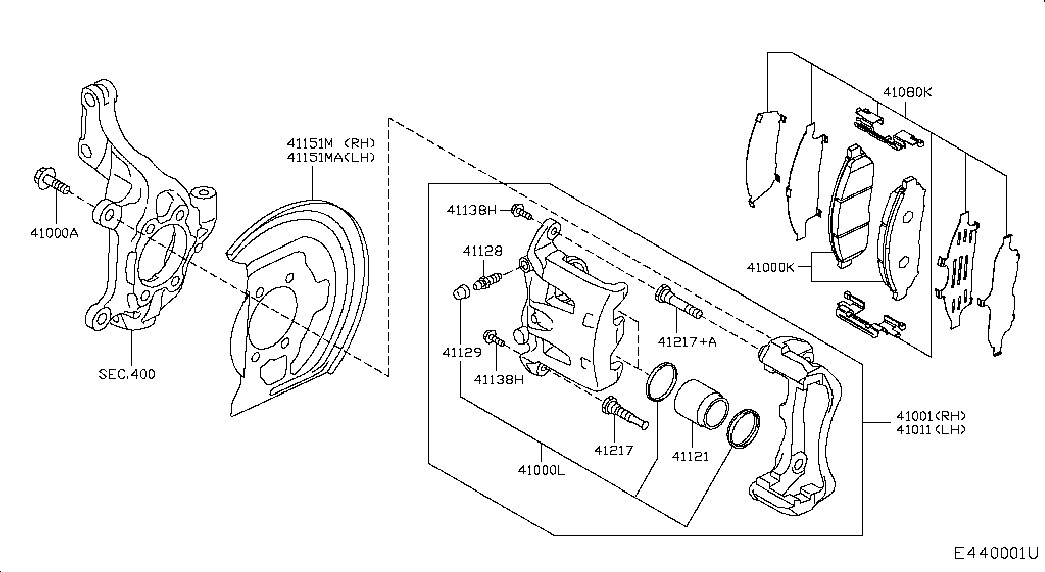 NISSAN 41011-1VA0B - Stabdžių apkaba onlydrive.pro