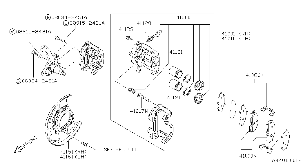 NISSAN 4106032G91 - Bremžu uzliku kompl., Disku bremzes onlydrive.pro