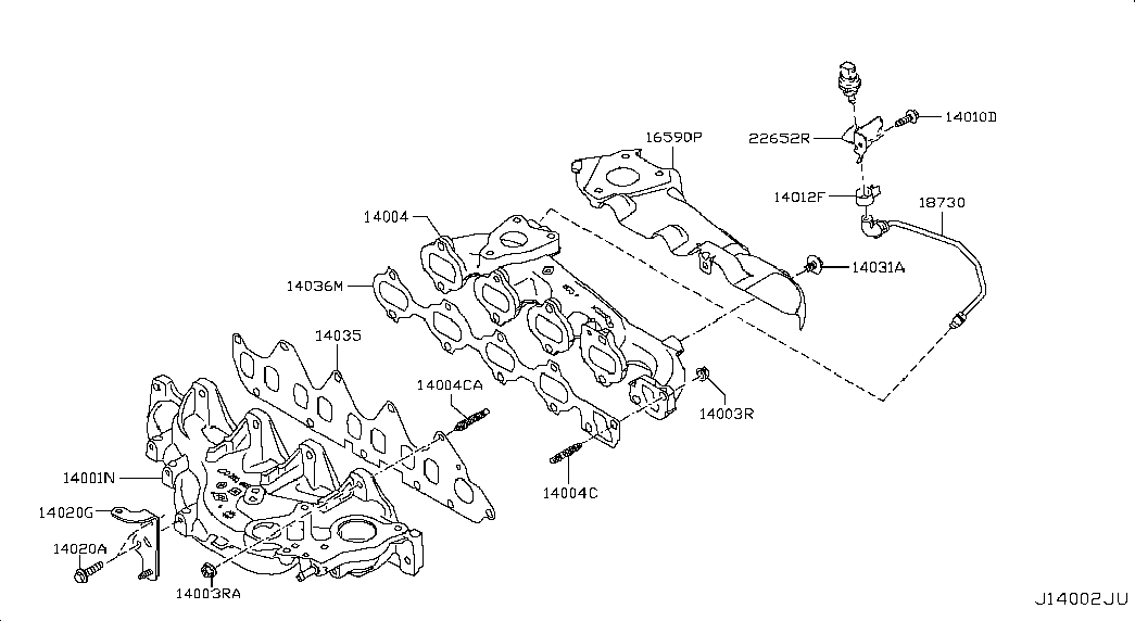 NISSAN 14036-00Q0K - Gasket, intake manifold onlydrive.pro