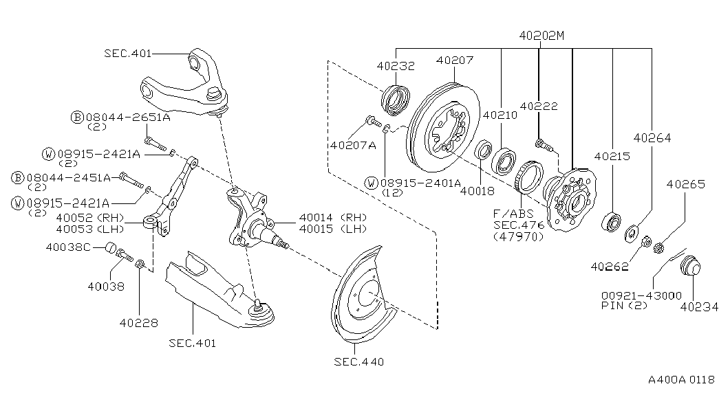 NISSAN 0092143000 - Front axle: 02 pcs. onlydrive.pro