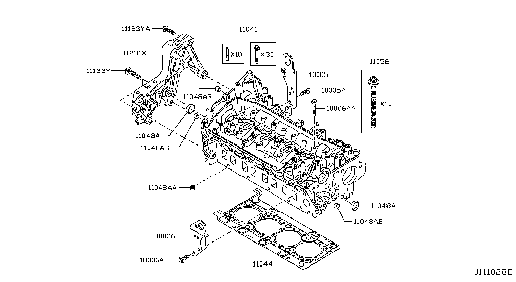 NISSAN 11056-00Q0E - Bolt Kit, cylinder head onlydrive.pro