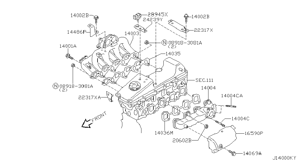 NISSAN 14036-2W200 - Tarpiklis, išleidimo kolektorius onlydrive.pro