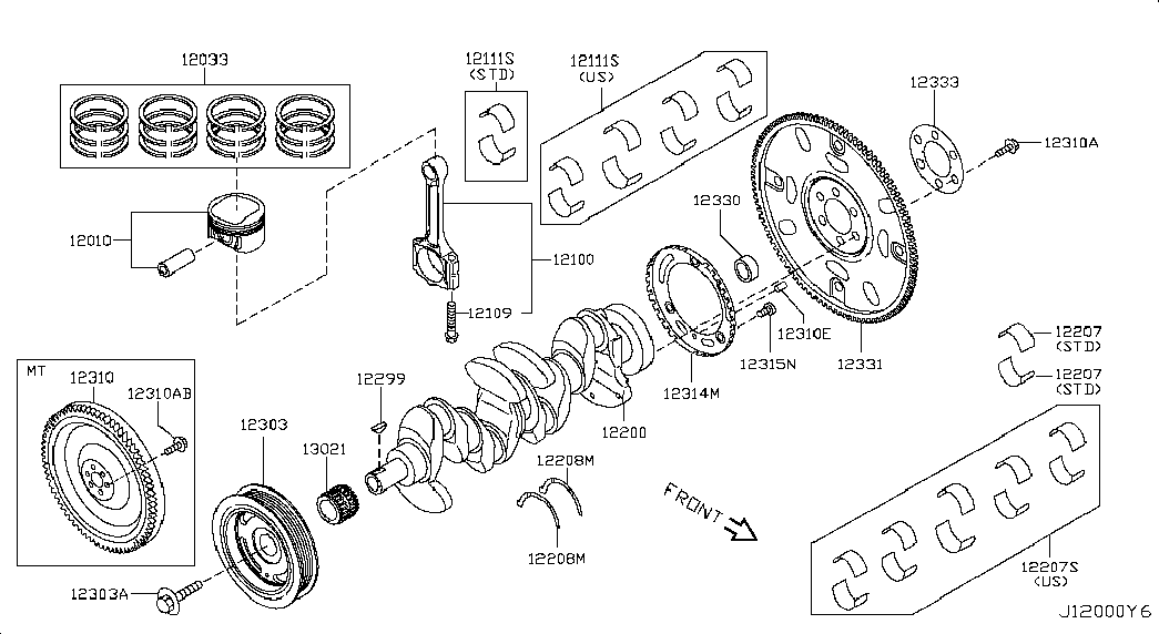 NISSAN 13021-ED000 - Комплект цепи привода распредвала onlydrive.pro