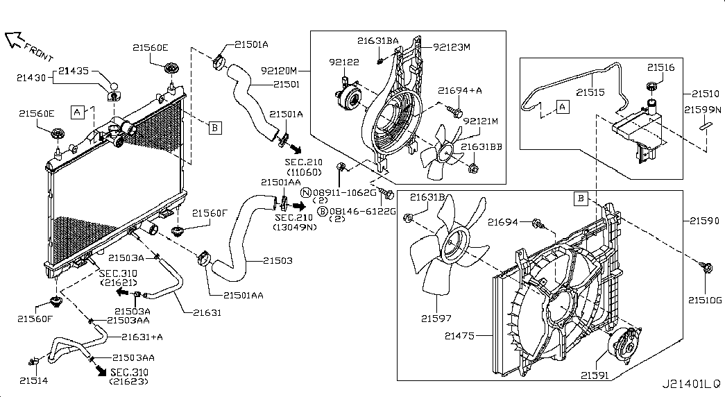 NISSAN 2143001F02 - Korkki, jäähdytin onlydrive.pro