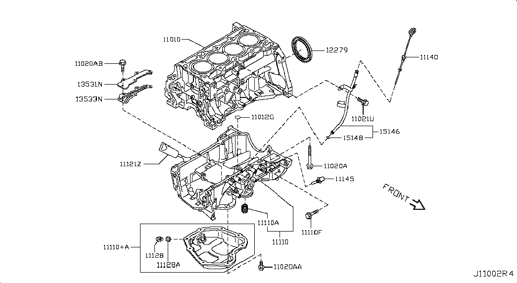 NISSAN 12279-3VA0A - Уплотняющее кольцо, коленчатый вал onlydrive.pro