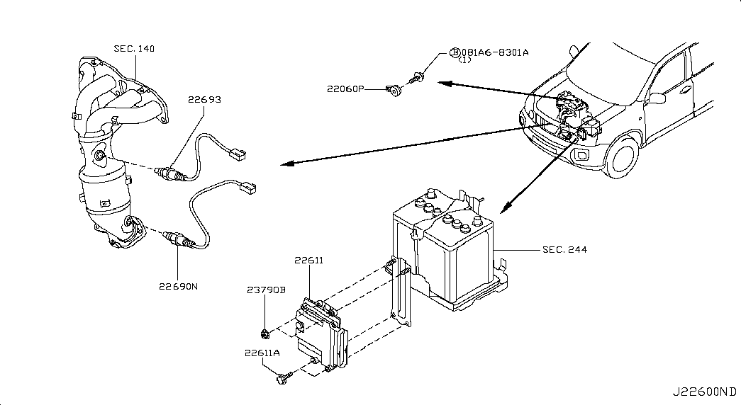 RENAULT 22693JA00B - Lambda zonde onlydrive.pro