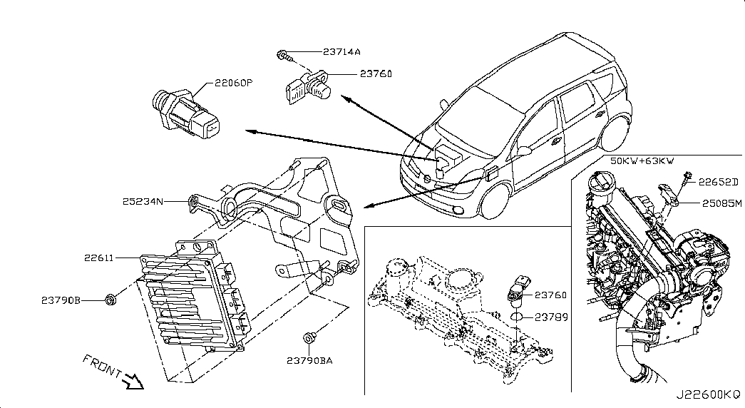 NISSAN 23760-00QAD - Sensor, crankshaft pulse onlydrive.pro