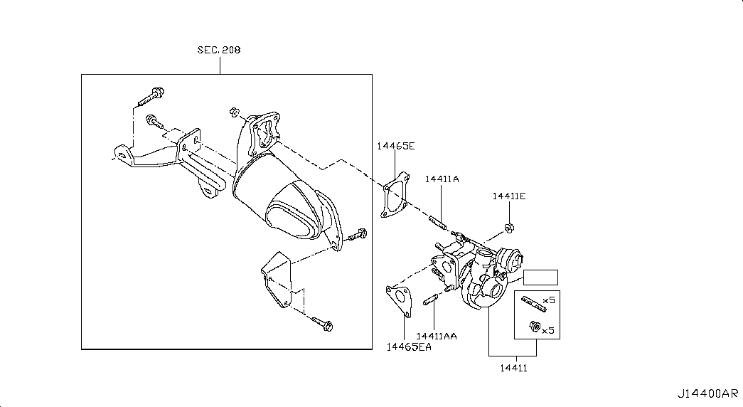 NISSAN 14462-00QAF - Gasket, exhaust pipe onlydrive.pro