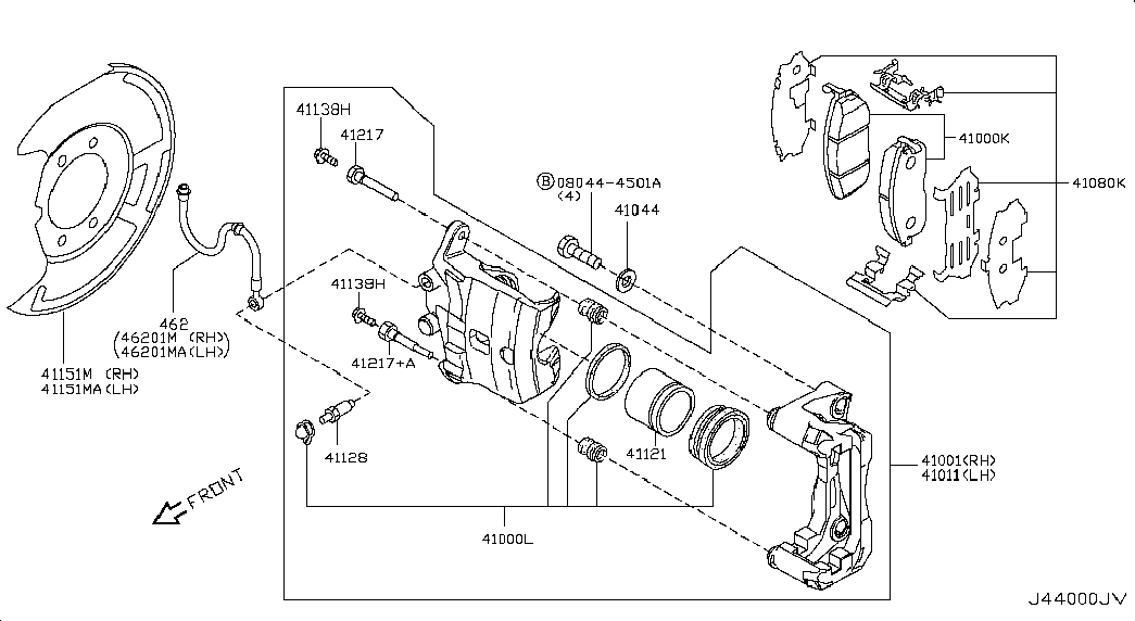 NISSAN 41120-2Y028 - Bremžu uzliku kompl., Disku bremzes onlydrive.pro