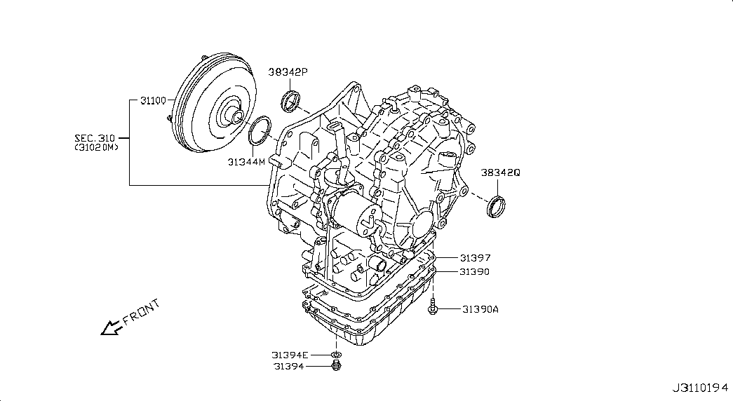 NISSAN 383428E001 - Shaft Seal, differential onlydrive.pro