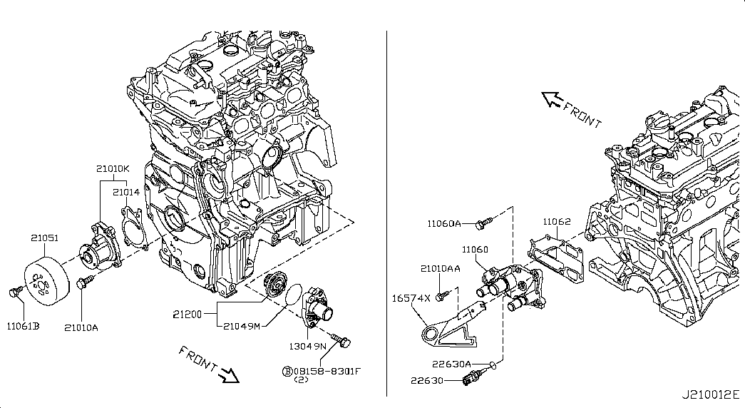 NISSAN B10101HC0A - Water Pump onlydrive.pro