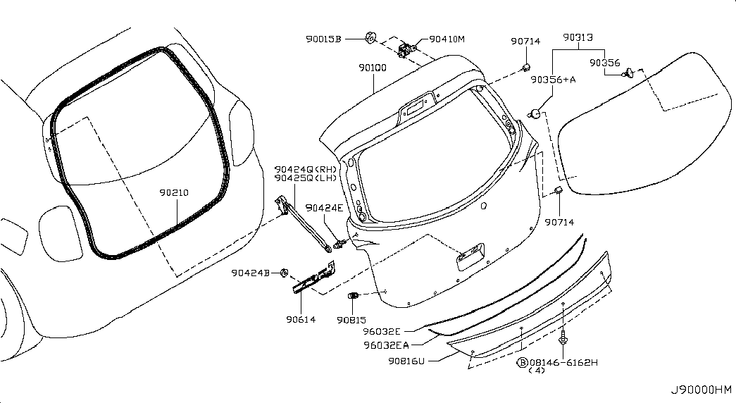 NISSAN 90451-1HB0A - Газовая пружина, упор onlydrive.pro