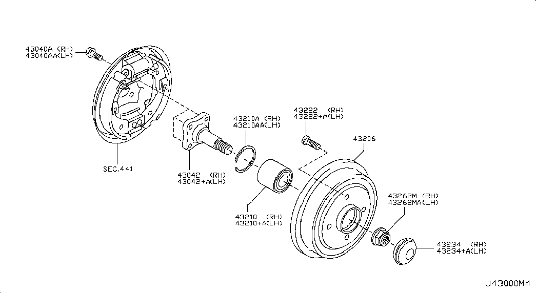 NISSAN 432621HA1A - Rear axle: 01 pcs. onlydrive.pro