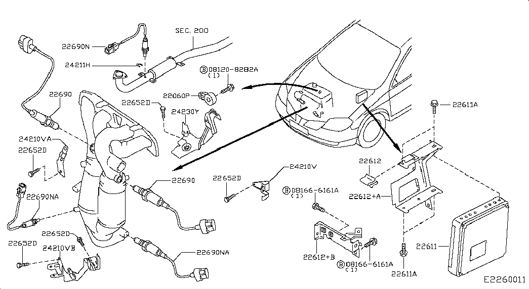 NISSAN 226A0-AU011 - Lambda andur onlydrive.pro