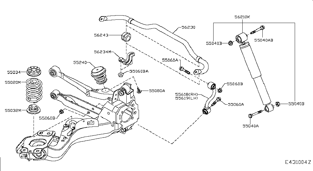 NISSAN 55619-JD01A - Tanko, kallistuksenvaimennin onlydrive.pro