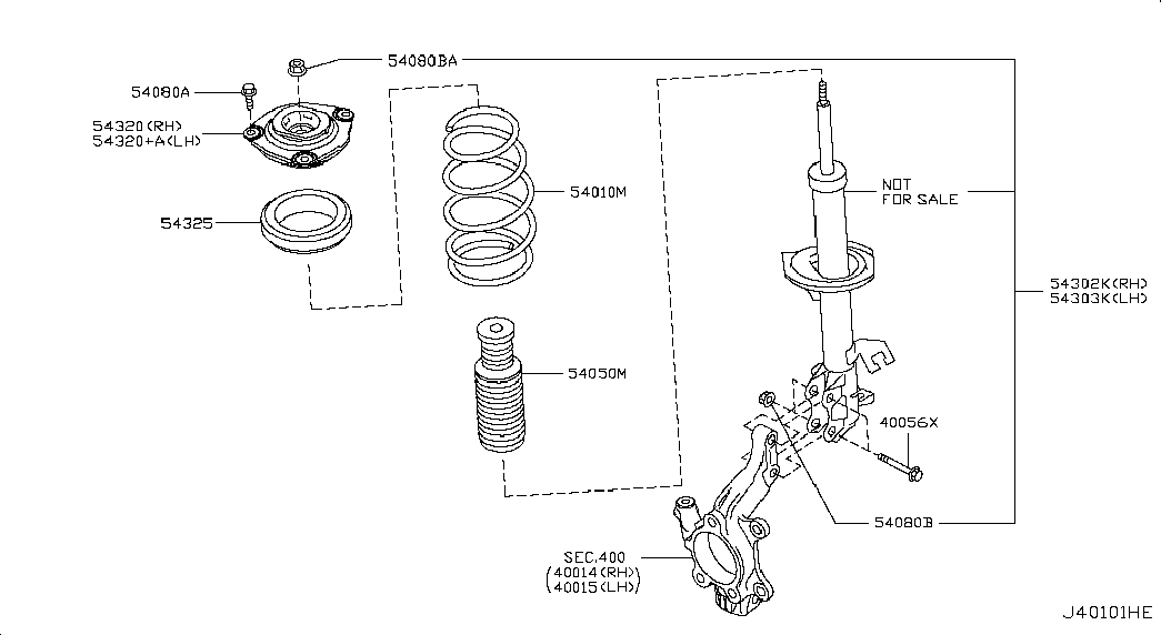 NISSAN 54325-ED02A- - Опора стойки амортизатора, подушка onlydrive.pro