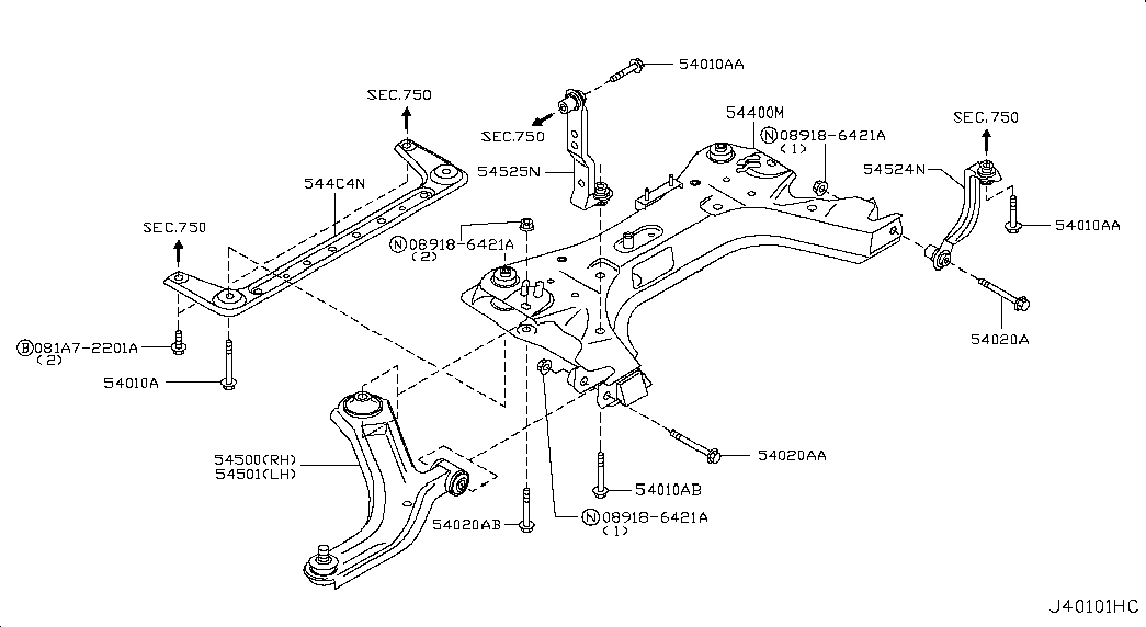 NISSAN 54501-1JY0A - Õõtshoob, käändmik onlydrive.pro