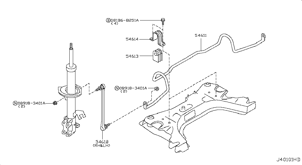 NISSAN 54618-JX00A - Rod / Strut, stabiliser onlydrive.pro