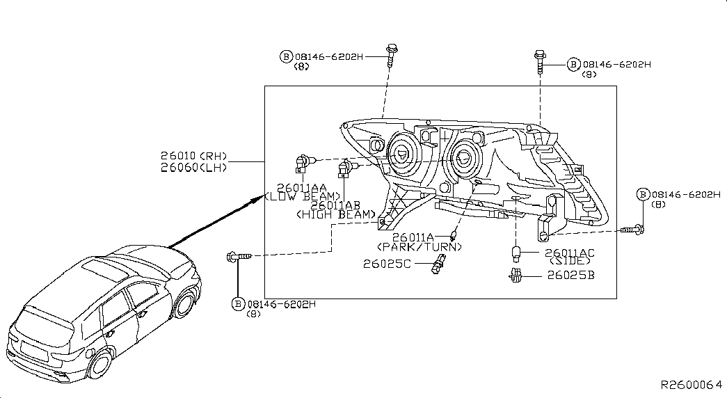 NISSAN 26296-89905 - Bulb, fog light onlydrive.pro