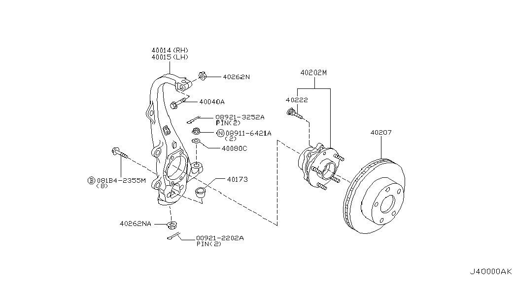 NISSAN 40202-EG000 - Комплект подшипника, ступицы колеса onlydrive.pro