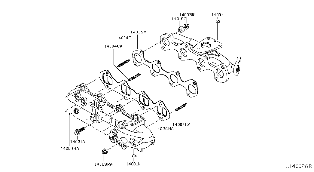 NISSAN 14038-00Q0A - Gasket, intake manifold onlydrive.pro